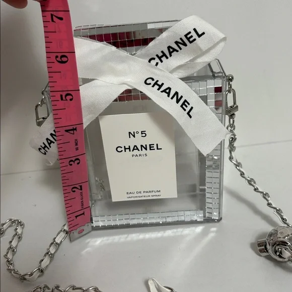 Plastic Clear No 5 Chanel Perfume Bottle Clutch Bag - Picture 4 of 9